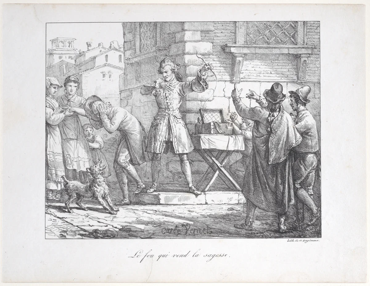 The Fool Who Sells Wisdom by Antoine Charles Horace Vernet, print, 1813-1823