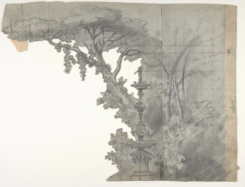 Design for a Stage Set at the Opéra, Paris by Eugène Cicéri, drawing, 1830-1890