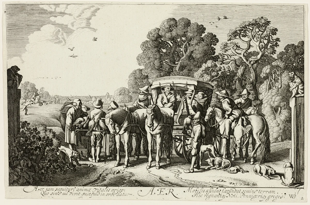 Air, plate two from The Four Elements by Jan van de Velde Willem Buytewech, print, 1622