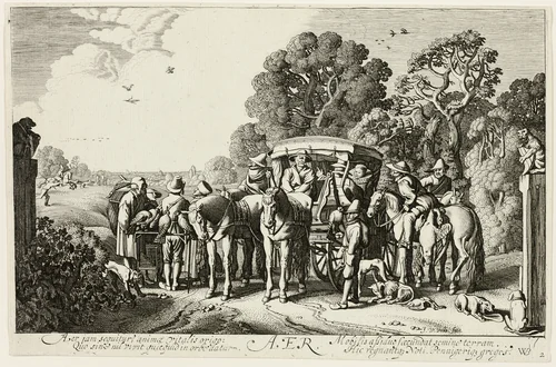 Air, plate two from The Four Elements by Jan van de Velde Willem Buytewech, print, 1622