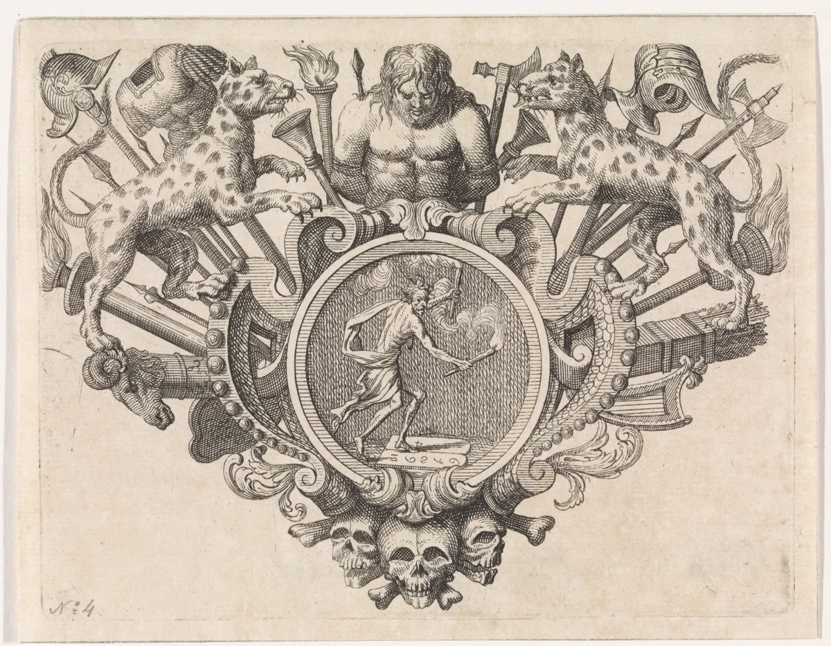 Furie vertreedt de tafelen der wet by Caspar Luyken, print, 1705