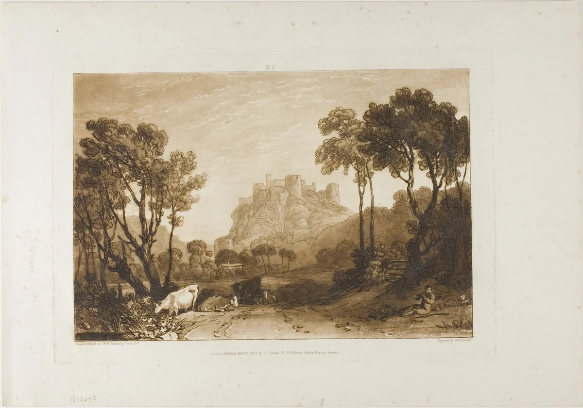 The Castle Above the Meadows by Joseph Mallord William Turner, print, 1808