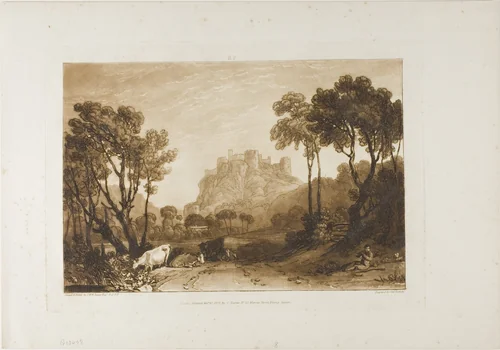 The Castle Above the Meadows by Joseph Mallord William Turner, print, 1808