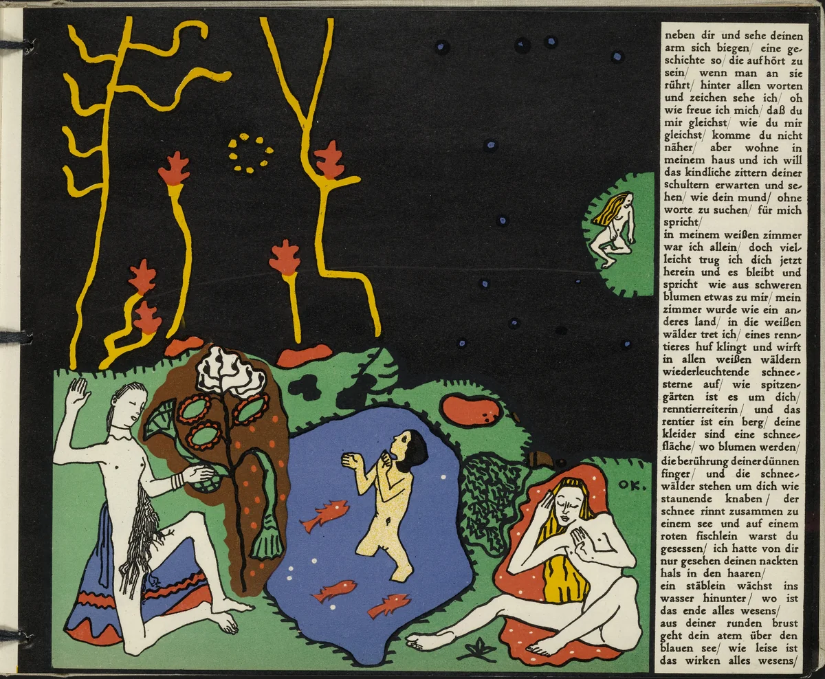 The Awakening (Die Erwachenden) (in-text plate, folio 9) from Die träumenden Knaben (The Dreaming Boys) by Oskar Kokoschka, illustrated book, 1917
