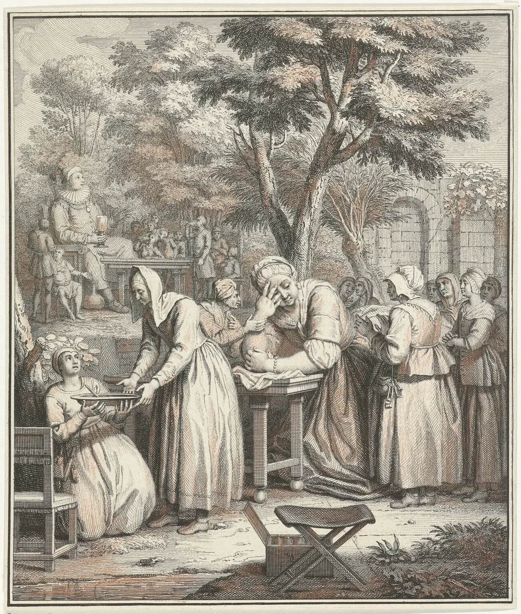 Geboorte van Pantagruel by Jacob Folkema, print, 1703-1767