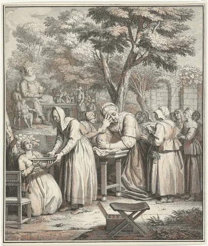 Geboorte van Pantagruel by Jacob Folkema, print, 1703-1767