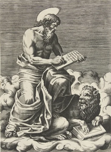 Marcus de evangelist by Pieter van der Heyden, print, 1554