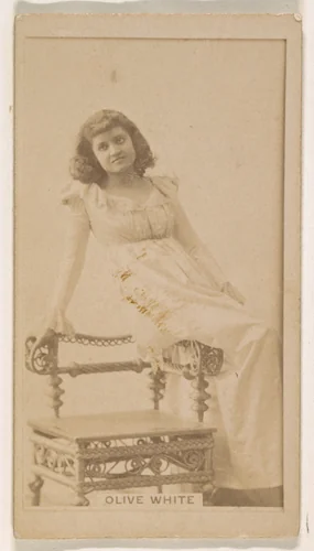 Olive White, from the Actresses series (N245) issued by Kinney Brothers to promote Sweet Caporal Cigarettes by Kinney Brothers Tobacco Company, photograph, 1890