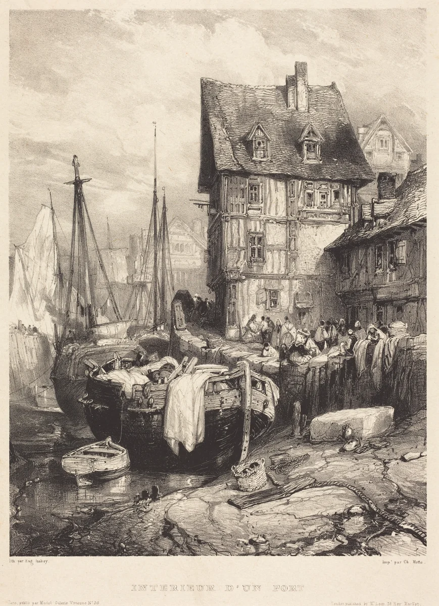 Intérieur d'un Port by Eugène Isabey, print, 1833