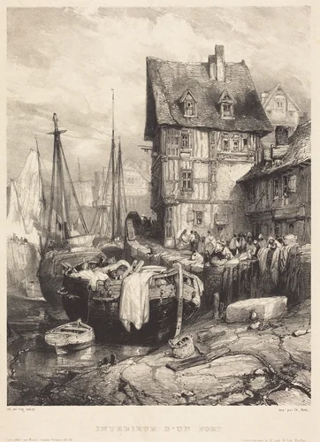 Intérieur d'un Port by Eugène Isabey, print, 1833