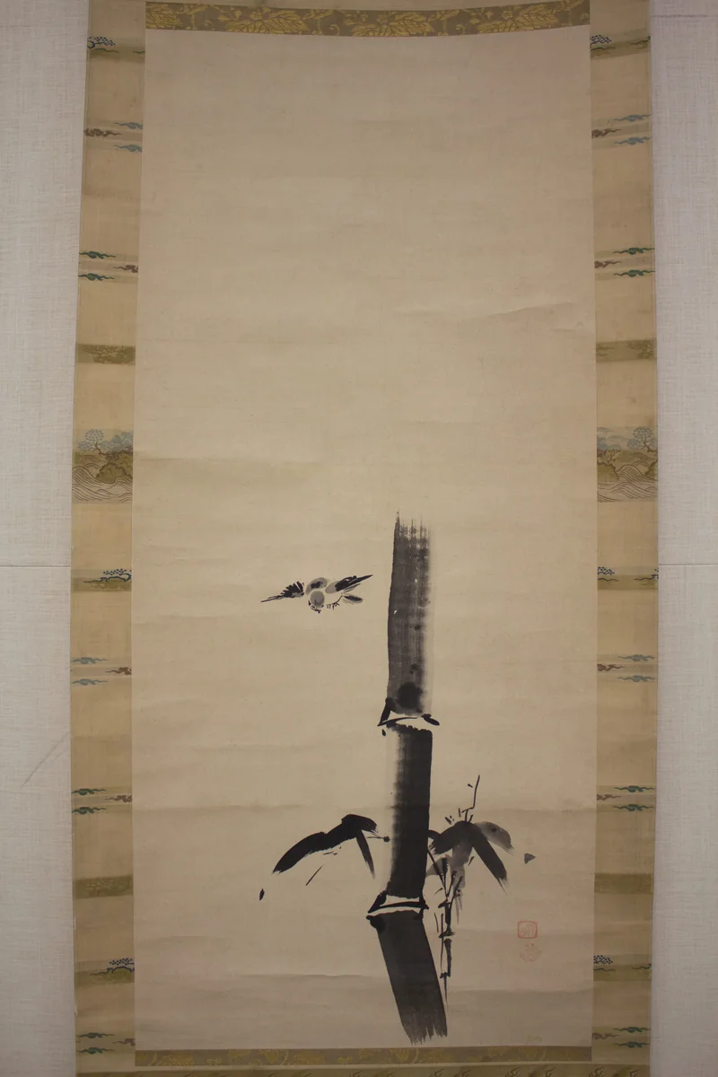 Sparrow and Bamboo by Kano Tan'yū (狩野探幽), painting, 1600-1799