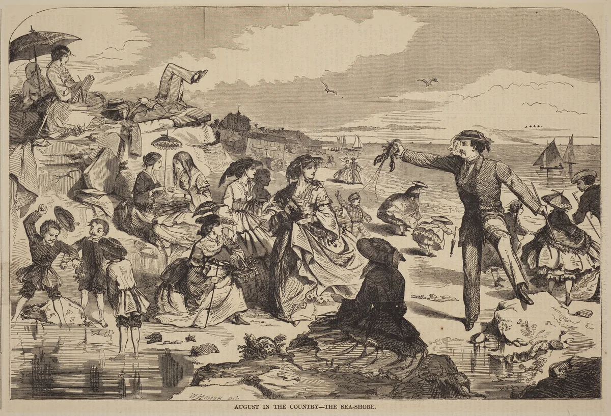 August in the Country - The Sea Shore by Winslow Homer, print, 1859