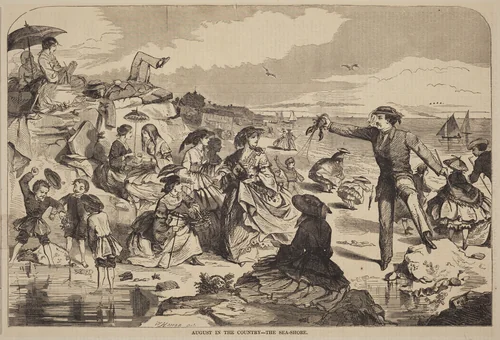 August in the Country - The Sea Shore by Winslow Homer, print, 1859