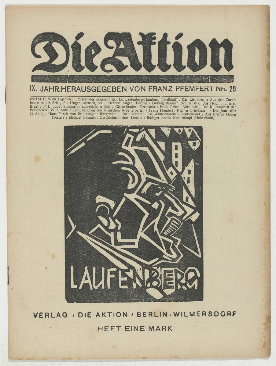 Die Aktion, vol. 9, no. 29 by Willi Tegtmeier, periodical, 1919
