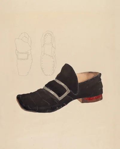Man's Shoe by Gladys Cook, index of american design, 1935-1942