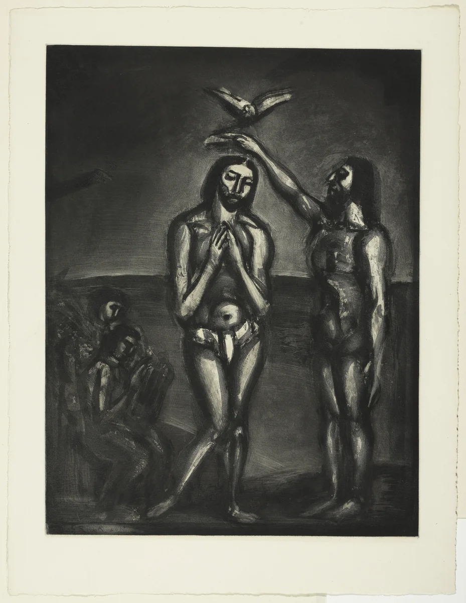 "Know Ye Not That So Many of Us as Were Baptized into Jesus Christ Were Baptized into His Death" («Nous...c'est en Sa mort que nous avons été baptisé»), plate XXX from Miserere by Georges Rouault, illustrated book, 1922