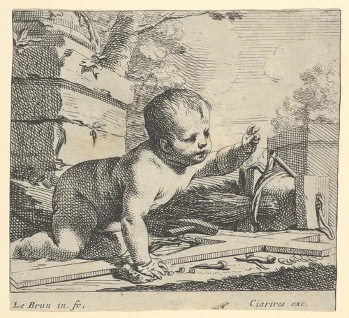 The Infant Jesus by Charles Le Brun, print, 1619-1642