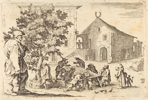 Tavern by Jacques Callot, print, 1622