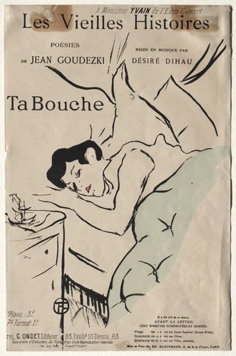 Les Vieilles histoires: Ta Bouche by Henri de Toulouse-Lautrec, print, 1893