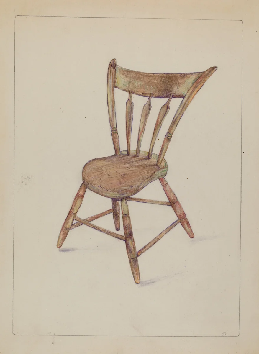Kitchen Chair by Rosa Burger, index of american design, 1935