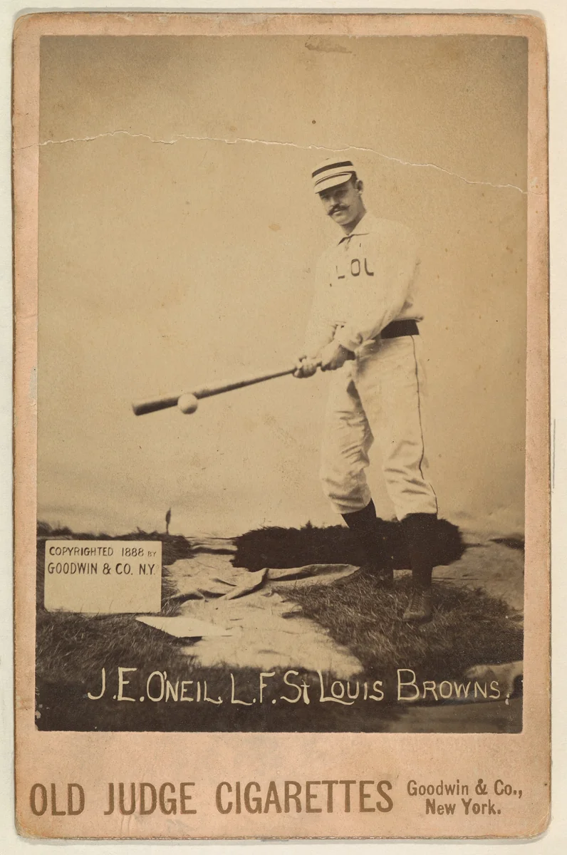 J.E. O'Neil, Left Field, St. Louis Browns, from the series Old Judge Cigarettes by Goodwin & Company, photograph, 1888