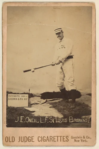 J.E. O'Neil, Left Field, St. Louis Browns, from the series Old Judge Cigarettes by Goodwin & Company, photograph, 1888