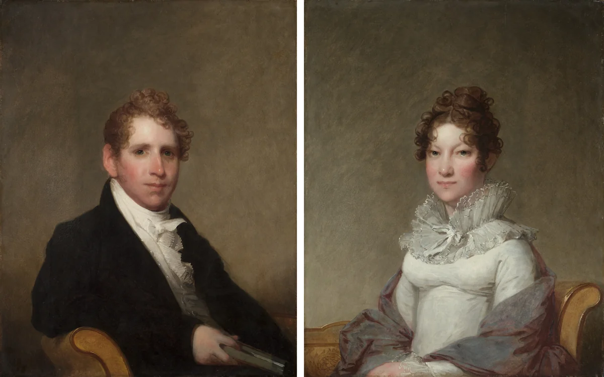 Dr. James Stuart; Mary Campbell Stuart by Gilbert Stuart, painting, 1810-1820