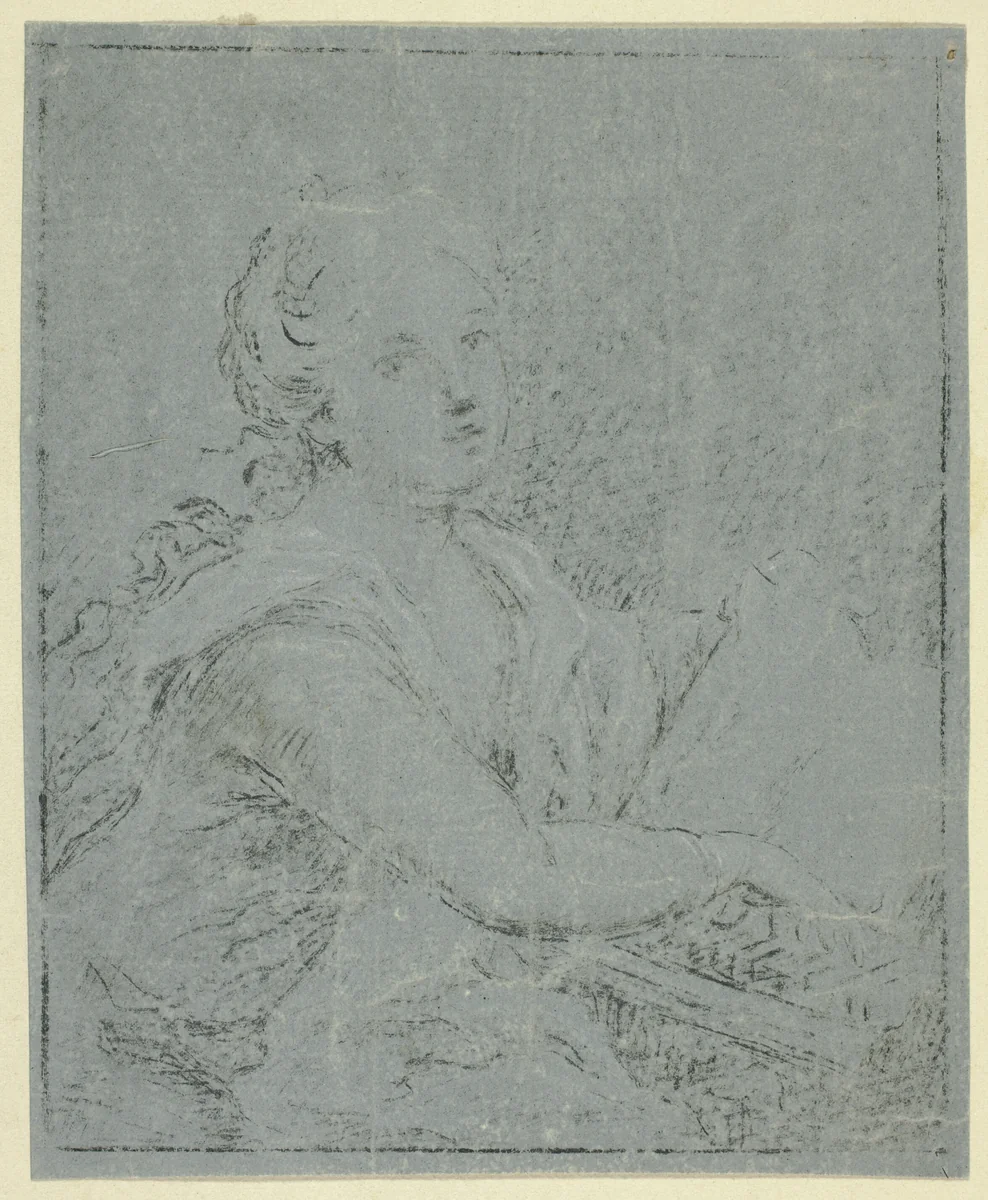 Woman at Spinet by Angelica Kauffmann, drawing, 1761-1807