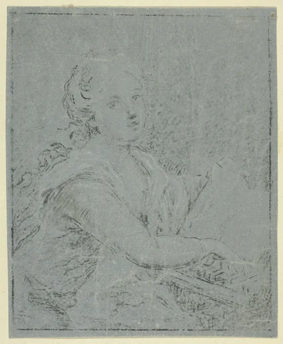 Woman at Spinet by Angelica Kauffmann, drawing, 1761-1807