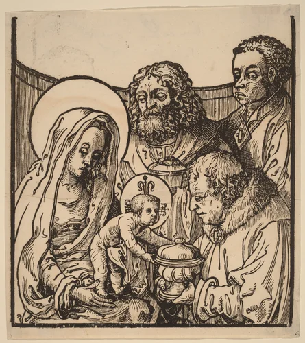 The Adoration of the Magi by Lucas van Leyden, print, 1515
