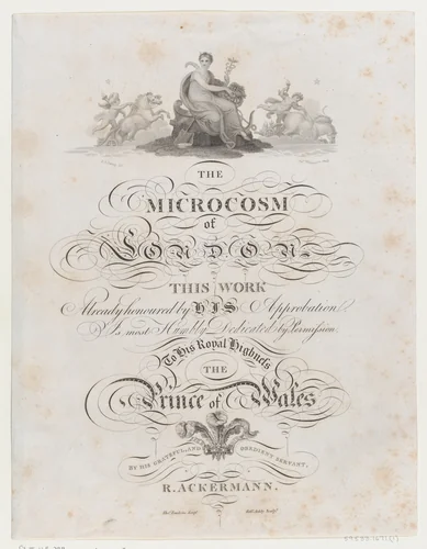 Title Page, The Microcosm of London by Thomas Tomkins, print, 1808