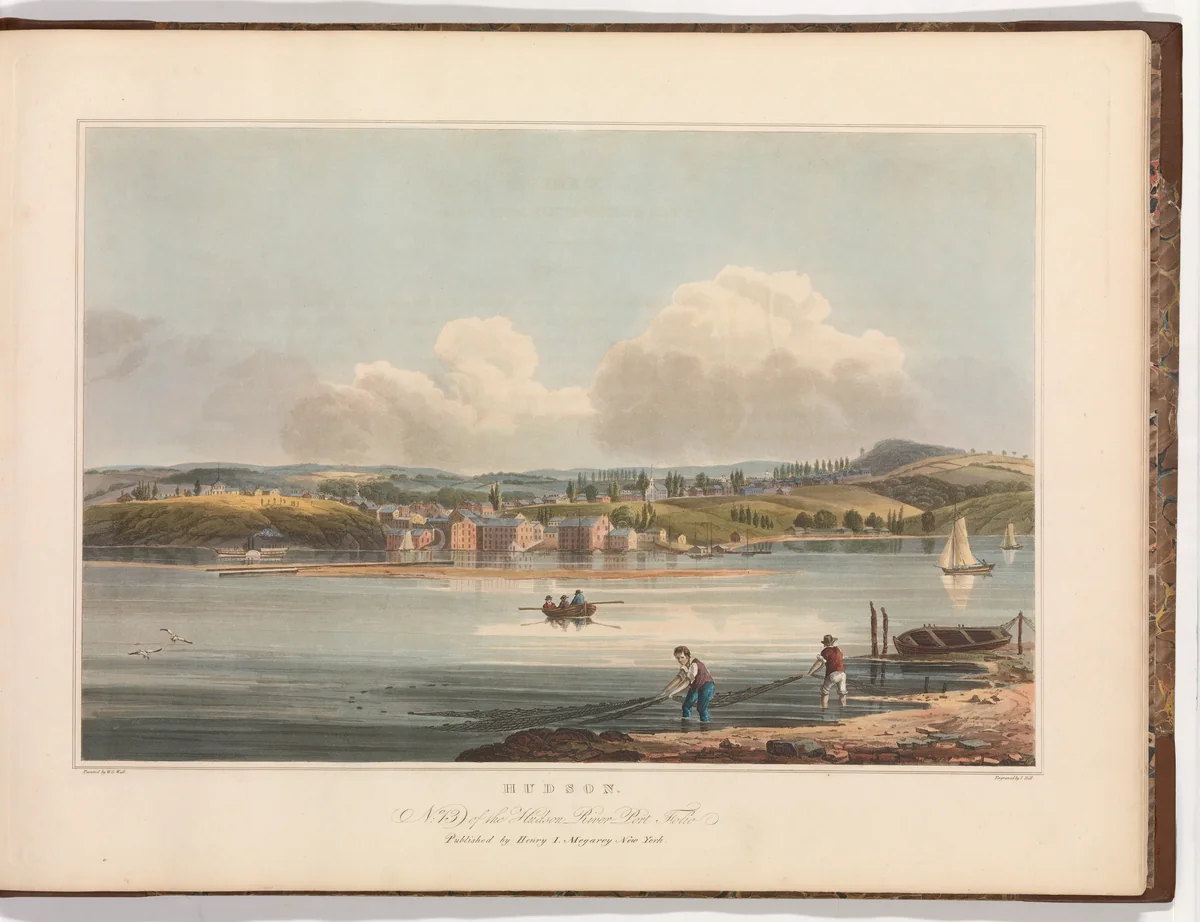 Hudson (No. 13 of The Hudson River Portfolio) by John Hill, print, 1825