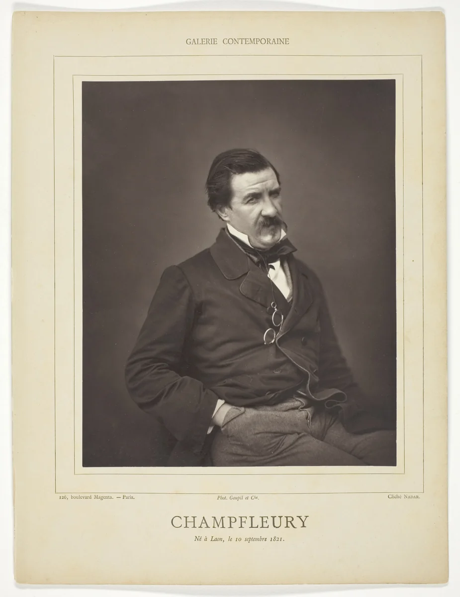 Champfleury (born Jules François Felix Fleury-Husson, French critic and novelist, 1821-1889) by Nadar, photograph, 1855-1864