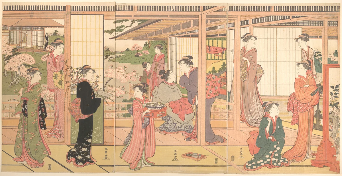 Mansion Opening onto a Garden by Katsukawa Shunchō (勝川春潮), print, 1776-1796
