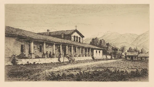 Mission San Luis Obispo by Henry Chapman Ford, print, 1883