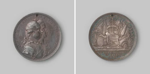 Op het beschermen van Delfshaven by anonymous, metalwork, 1787