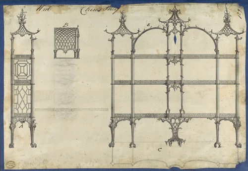 China Shelf, from Chippendale Drawings, Vol. II by Thomas Chippendale, drawing, 1753