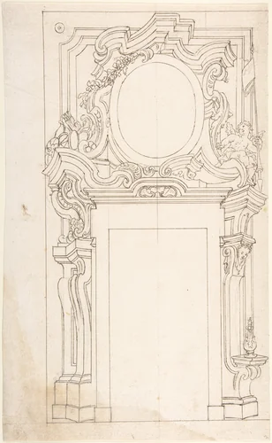 Architectural project for door by anonymous, drawing, 1700-1780