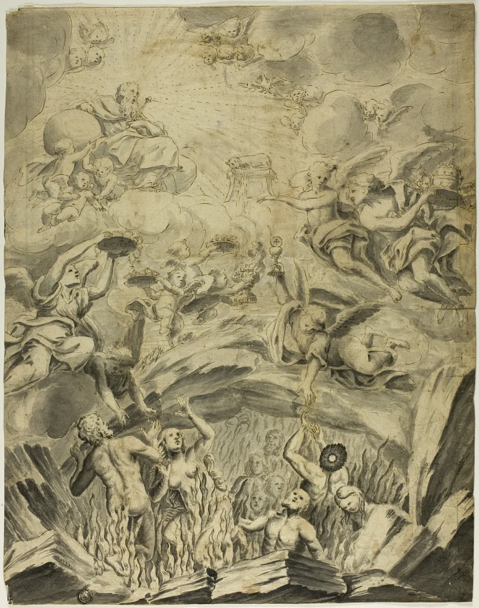 The Resurrection of the Dead by Abraham Jansz van Diepenbeeck, drawing, 1600-1699