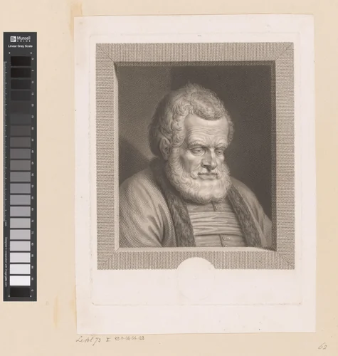 Peinzende oude man by Johann Georg Wille, print, 1782