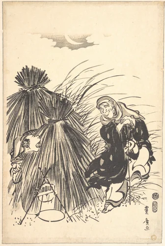 Trapping the Fox by Utagawa Toyohiro (歌川豊広), print, 1808