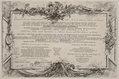 Text Plate by Giovanni Battista Piranesi, portfolio, 1748
