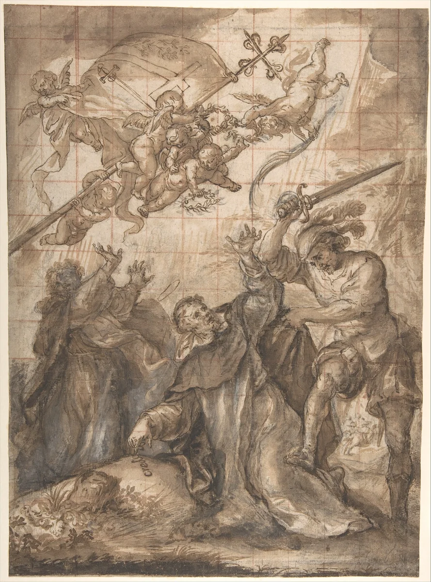 The Martyrdom of St. Peter Martyr by Francisco Camilo, drawing, 1615-1673