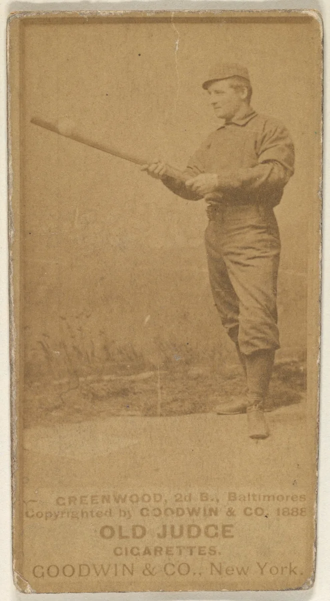 Greenwood, 2nd Base, Baltimore Orioles, from the Old Judge series (N172) for Old Judge Cigarettes by Goodwin & Company, photograph, 1888