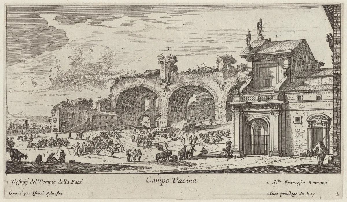 Campo Vacina by Israël Silvestre, print, 1640-1660