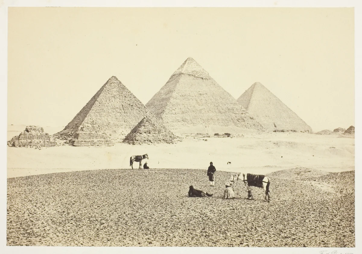 The Pyramids of El Geezeh, from the Southwest by Francis Frith, photograph, 1857