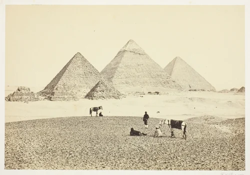 The Pyramids of El Geezeh, from the Southwest by Francis Frith, photograph, 1857