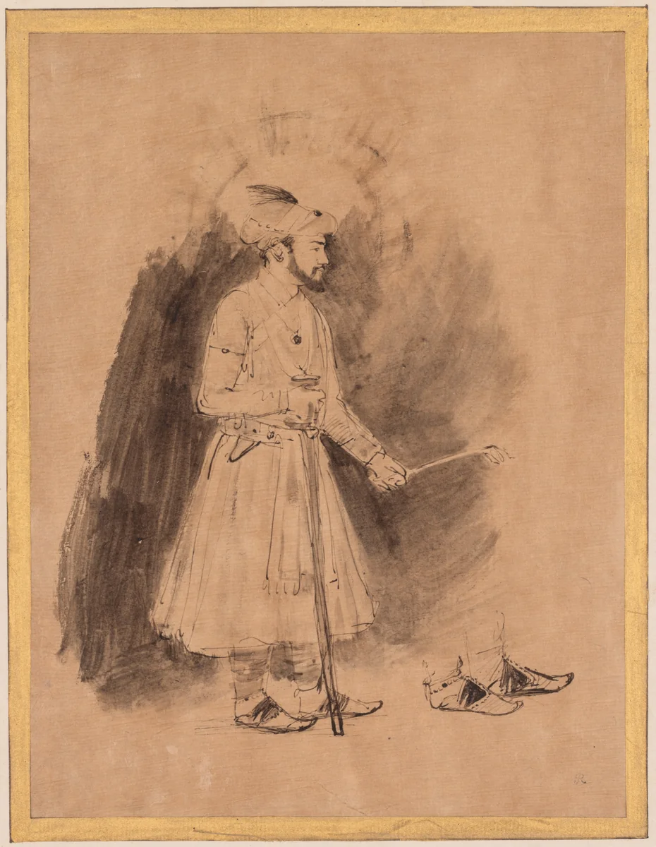 Shah Jahan by Rembrandt van Rijn, drawing, 1656-1661