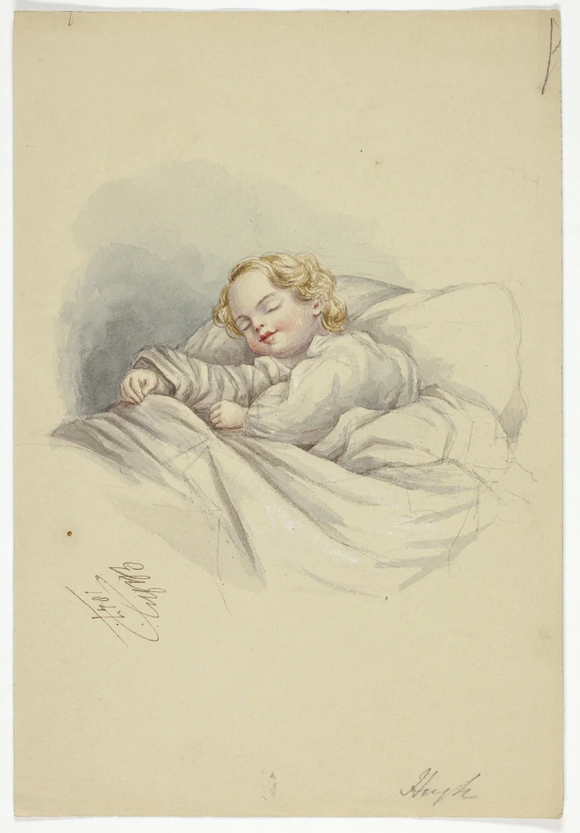 Hugh Sleeping by Elizabeth Murray, painting, 1847