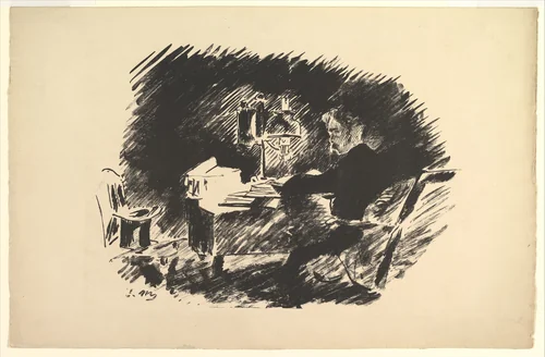 Once Upon a Midnight Dreary, from "The Raven" by Edgar Allan Poe by Edouard Manet, print, 1875
